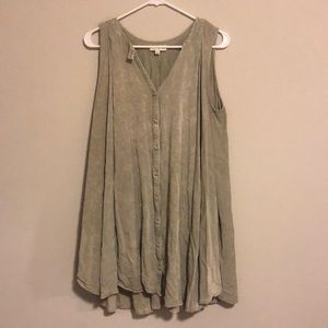 Umgee acid wash tan swing dress